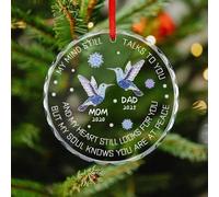 My Mind Still Talks to You Personalized Hummingbird Memorial Christmas Ornament Custom Name My Heart Still Looks for You Glass Ornaments Remembrance Gifts for Family Loss of Loved One Mom Dad