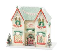 My Mind's Eye Christmas Village House Elves Workshop Christmas Decoration for Party Décor, Centerpiece, Table Décor, Lights Up with AAA Batteries Not Included 6.5" x 3.5" x 6" Tall