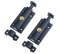 MY MIRONEY 2.32" Spring Loaded Latch Pin Stainless Steel Security Door Bolt Latch Black Sliding Lock Barrel Bolt with Screws Pack of 2