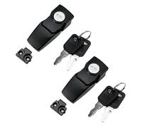 MY MIRONEY 2 Set 2.6" Concealed Toggle Latch Black Spring Loaded Toggle Clamps Lock Zinc Alloy Draw Buckle Latches Hasp with Keys and Screws for Cabinet,Case,Tool Box