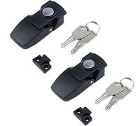 MY MIRONEY 2 Sets 3" Concealed Toggle Latch, Black | Spring Loaded Toggle Clamps Lock Zinc Alloy Draw Buckle Latches Hasp with Keys and Screws for Cabinet, Case, Tool Box