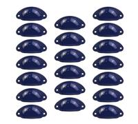 MY MIRONEY 20-Pack Blue Drawer Cup Pulls Hardware Kitchen Cabinet Handles Antique Wardrobe Pulls Handles with Screws, 2.52" Hole Centers