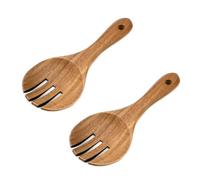 MY MIRONEY 2PCS Acacia Salad Forks Wooden Salad Server 7.48" Wood Claws for Serving, Mixing, Cooking