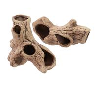 MY MIRONEY 2PCS Aquarium Decoration Rock Caves Ceramic Fish Tank Decorations, Hideaway for Shrimp, Cichlid, Betta Fish, Fish Tank Decor Ornament for Freshwater and Saltwater(Type B & Type C)
