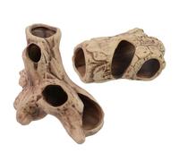 MY MIRONEY 2PCS Aquarium Decoration Rock Caves Ceramic Fish Tank Decorations, Hideaway for Shrimp, Cichlid, Betta Fish, Fish Tank Decor Ornament for Freshwater and Saltwater(Type A & Type B)