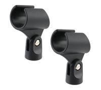 MY MIRONEY 2PCS Universal Microphone Clips Black Plastic Adjustable Mic Holder for Mic Stand, Come 5/8" Male to 3/8" Female Adapter