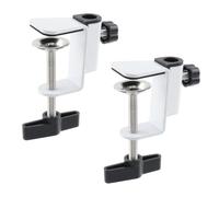 MY MIRONEY 2PCS White Table Mount Clamp Metal Mic C-Clamp Base Stand Adjustable Desktop Mount Holder for Mic Boom Arm Stand Monitor, Fits up to 1.77" Desktop Thickness, Type B