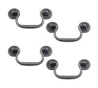 MY MIRONEY 3.23" Cabinet Pulls - Antique Bronze Drop Swing Handles (4 Pack) - Zinc Alloy Rustproof Drawer Pulls for Kitchen, Dresser, Cupboard