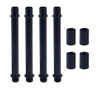 MY MIRONEY 4 Sets Straight Pipe Lamp Stem Kit with Connector M10 Black Lamp Rod Hardware Light Fixture Parts Replacement, 3.94" Long