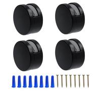 MY MIRONEY 4PCS Wall-Mounted Mirror Clips Black Frameless Mirror Mounting Hardware Kit Zinc Alloy Glass Clips Clamps Mirror Hanger for 3-5mm Thick Glass
