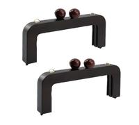 MY MIRONEY 7.87" x 3.15" Handbag Making Wood Frame Kiss Clasp Lock Brown Wooden Purse Frame Closures for Purse Making DIY Craft Pack of 2