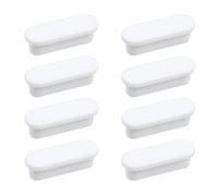 MY MIRONEY 8PCS Oval Rubber Sink Overflow Cover White Kitchen Bathroom Sink Basin Trim Overflow Cover Hole Insert Cap