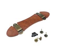 MY MIRONEY 9.65" Brown Leather Handle Vintage Style Luggage Parts Handle Replacement with Mounting Screws