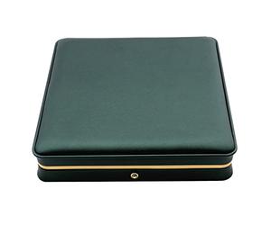 MY MIRONEY Big PU Leather Wedding Jewelry Sets Box Blackish Green Necklace Earring Ring Display Case Bracelet Storage Holder Jewelry Box Storage Organizer (7.48" x 7.48" x 1.57")