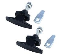 MY MIRONEY Cam Lock 2-Pack Thumb Operated Offset Cam Lock Black T-Handle Swing Knob for Machine Cabinet Drawer