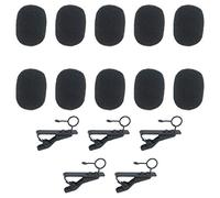 MY MIRONEY Microphone Lapel Clips Sponge Cover Kit,5Pcs Metal Mic Clips Tie Clips & 10Pcs Foam Windscreen Cover