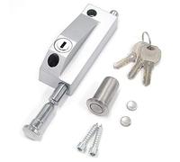 MY MIRONEY Sliding Door Lock for Window Glass Patio Doors Silver Auxiliary Security Lock(Uses Yale Lock Keyway)