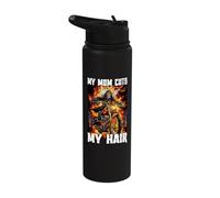 My Mom Cuts My Hair Cringe Skeleton Stainless Steel Insulated Water Bottle