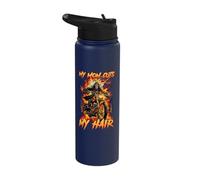 My Mom Cuts My Hair Cringe Skeleton Stainless Steel Insulated Water Bottle