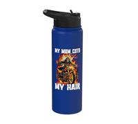 My Mom Cuts My Hair Cringe Skeleton Stainless Steel Insulated Water Bottle