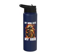 My Mom Cuts My Hair Cringe Skeleton Stainless Steel Insulated Water Bottle