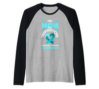 My Mom is A Warrior Cervical Cancer Awareness Raglan Baseball Tee