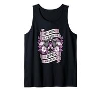 My Mom is A Warrior Lupus Awareness Ribbon Shield Tank Top