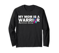 My Mom is A Warrior Thyroid Cancer Awareness Long Sleeve T-Shirt