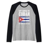 My Mom is Cuban Nothing Scares Me Cuba Proud Flag Raglan Baseball Tee