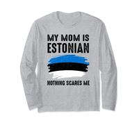 My Mom Is Estonian Estonia Pride Flag Heritage Roots Long Sleeve T-Shirt