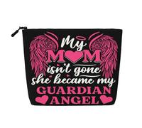 My mom isnt Gone she Became My Guardian Angel Fake Hemp Makeup Bag Travel Bag Pouch Toiletry Bag Environmentally Friendly and Durable with Zipper 9.45 X 6.7In