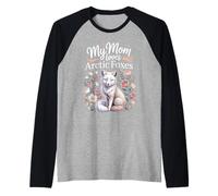 My Mom Loves Arctic Foxes Wildlife Raglan Baseball Tee