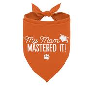 My Mom Mastered It Graduation Bandana for Dog Graduation Announcement Gift, Graduation Ceremony Puppy Clothing Apparel Gifts, Orange Dog Bandana, Gift for Dogs Lover
