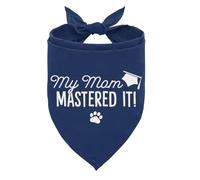 My Mom Mastered It Graduation Bandana for Dog Graduation Announcement Gift, Graduation Ceremony Puppy Clothing Apparel Gifts, Dark Blue Dog Bandana, Gift for Dogs Lover