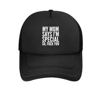 My Mom Says I’M Special So Fuck You Unisex Baseball Cap Breathable Trucker Hat Adjustable Duck Tongue Cap for Golf Summer Hip Hop