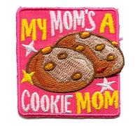 My Mom's a Cookie Mom Iron-on Patch, Embroidered, 2 Inches, Art Deco Style Girl Boy Cub Badge