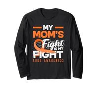 My Moms Fight is My Fight ADHD Awareness Orange Ribbon Long Sleeve T-Shirt
