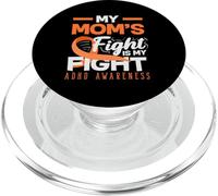 My Moms Fight Is My Fight ADHD Awareness Orange Ribbon PopSockets PopGrip for MagSafe