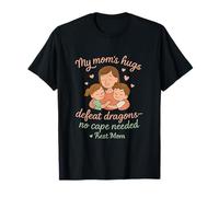My Moms Hugs Defeat Dragons Best Mom Pastel Graphic T-Shirt