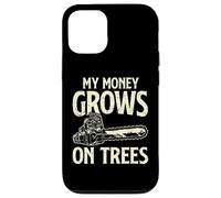 My Money Grown On Trees Logger Woodworker Chainsaw Arborist Case for iPhone 12/12 Pro