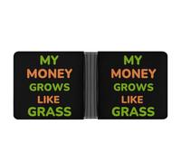 My Money Grows Like Grass Bifold Wallet for Men with Card Slot