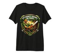 My Money Grows On Trees Funny Arborist Tree Surgeon Climber Premium T-Shirt
