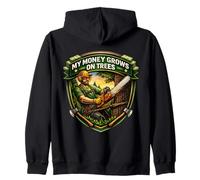 My Money Grows On Trees Funny Arborist Tree Surgeon Climber Zip Hoodie