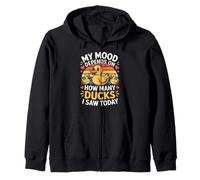 My Mood Depends On How Many Ducks I Saw Today Duck Lover Zip Hoodie