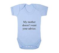 My Mother Doesn't Want Your Advice Simple Statement Baby Grow Vest, 0-3 Months, Pastel Blue