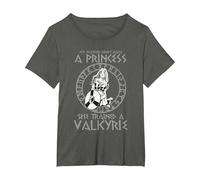 My Mother Has No Princess Funny Valkyrie Viking T-Shirt, Women's Plus, Asphalt Grey, 3X