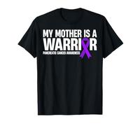 My Mother is A Warrior Pancreatic Cancer Purple Ribbon T-Shirt