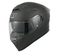 MY Motorcycle Full Face Helmet, ECE 22.06 Approved, Adult Street Bike Helmet with Inner Sun Visor, High Density EPS (Matte Titanium, S)