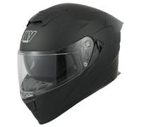 MY Motorcycle Full Face Helmet, ECE 22.06 Approved, Adult Street Bike Helmet with Inner Sun Visor, High Density EPS (Matt Black, M)