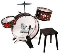 'My Music World' Kids Drum Set | 55 cms Toddler Drum Kit with 1 Large Drum, 2 Small Drums, Metal Cymbals, Foot Pedal & Stool | Ages 4+